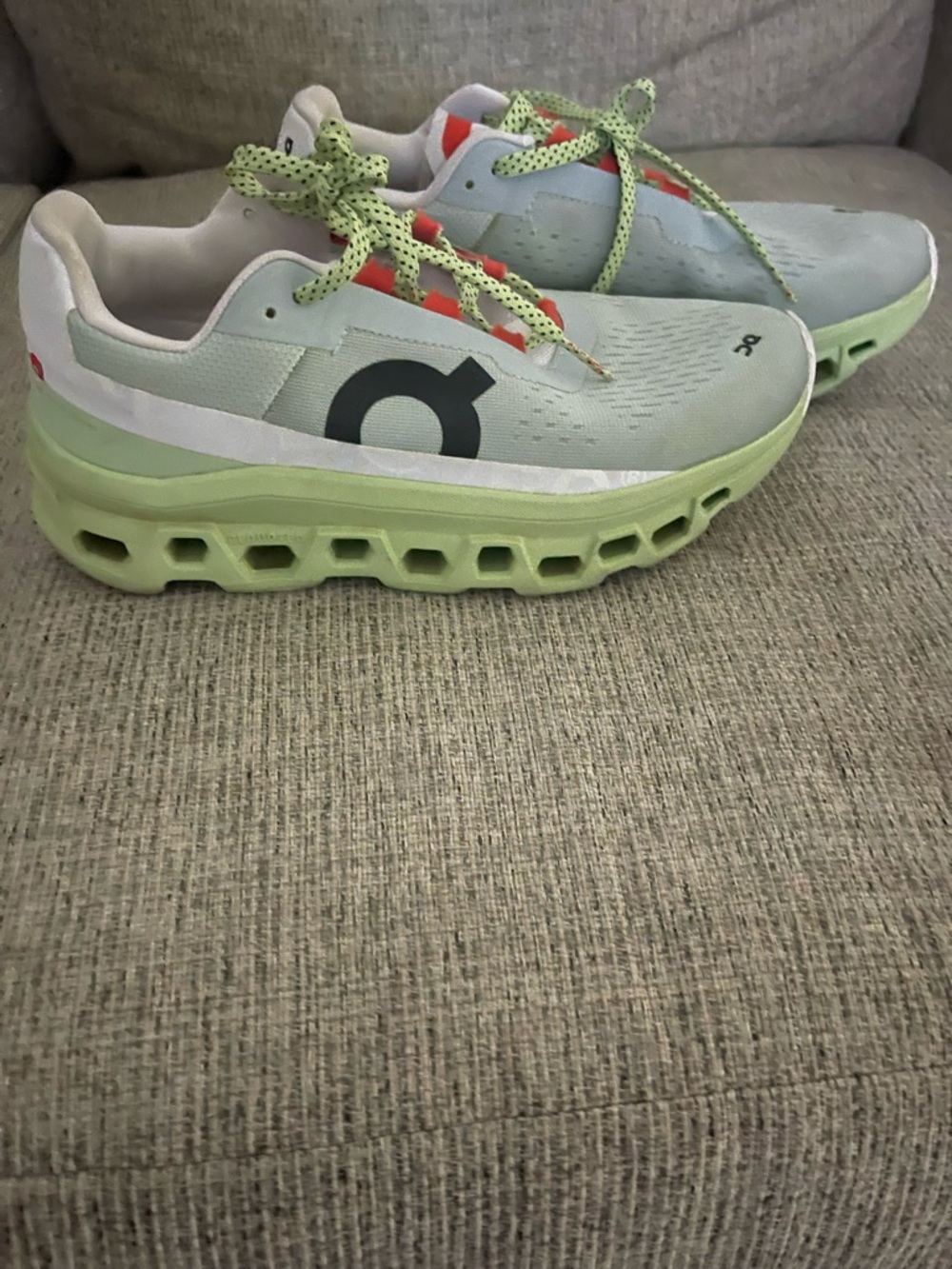 On Running Kids Mint Green Cloudmonster Style Sneakers